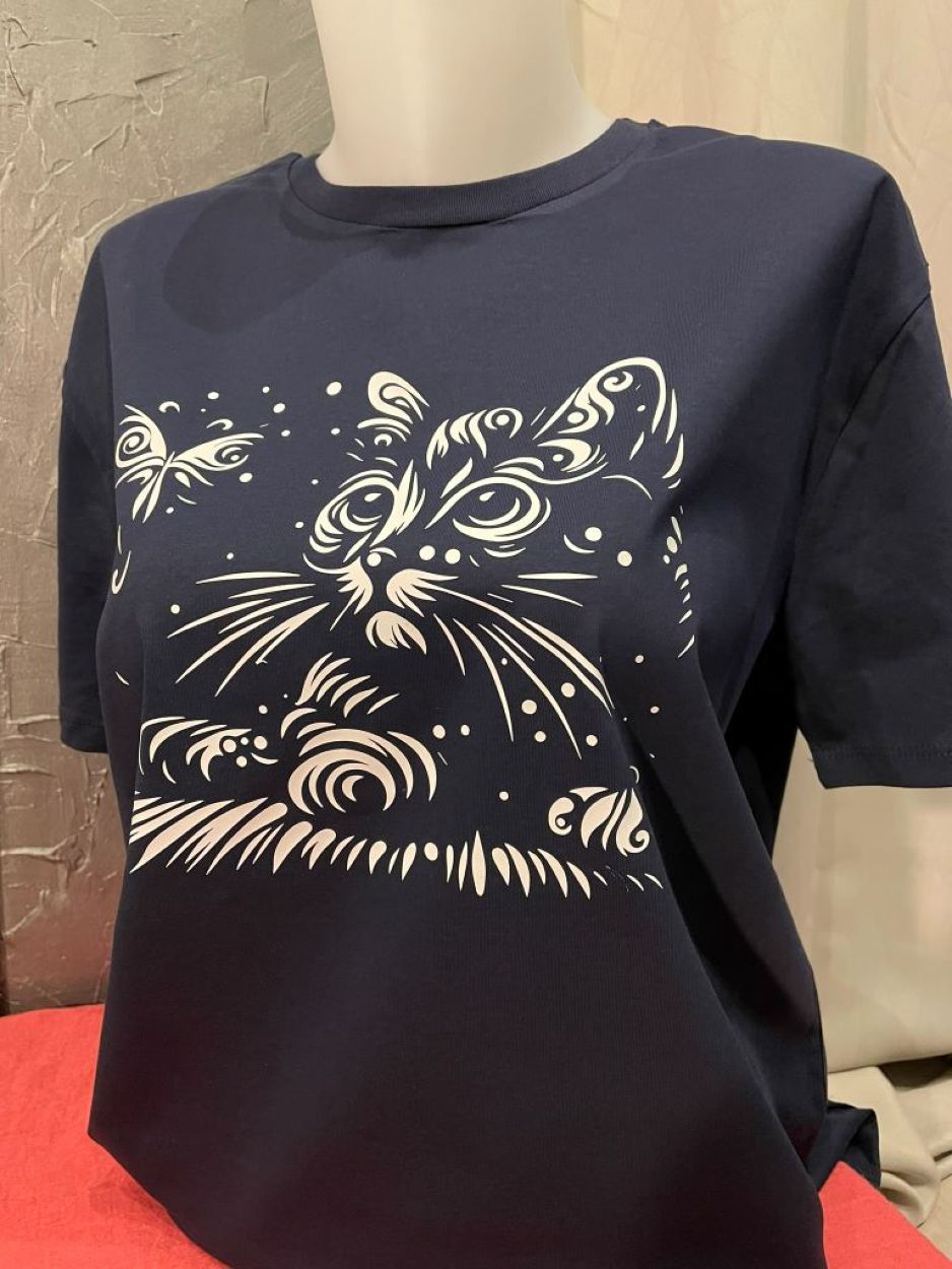 tshirt femme chat flocage