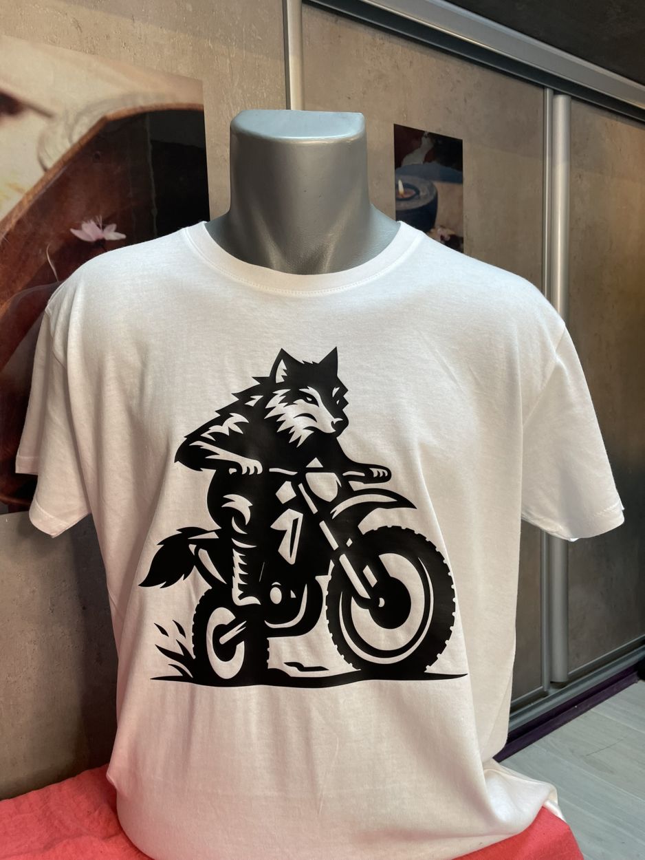 teeshirt moto flocage homme