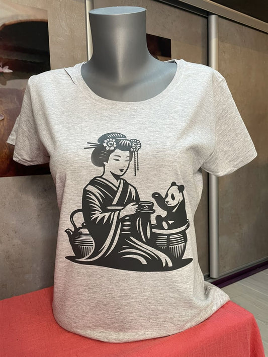 Tshirt femme avec flocage zen et amusant en coton bio