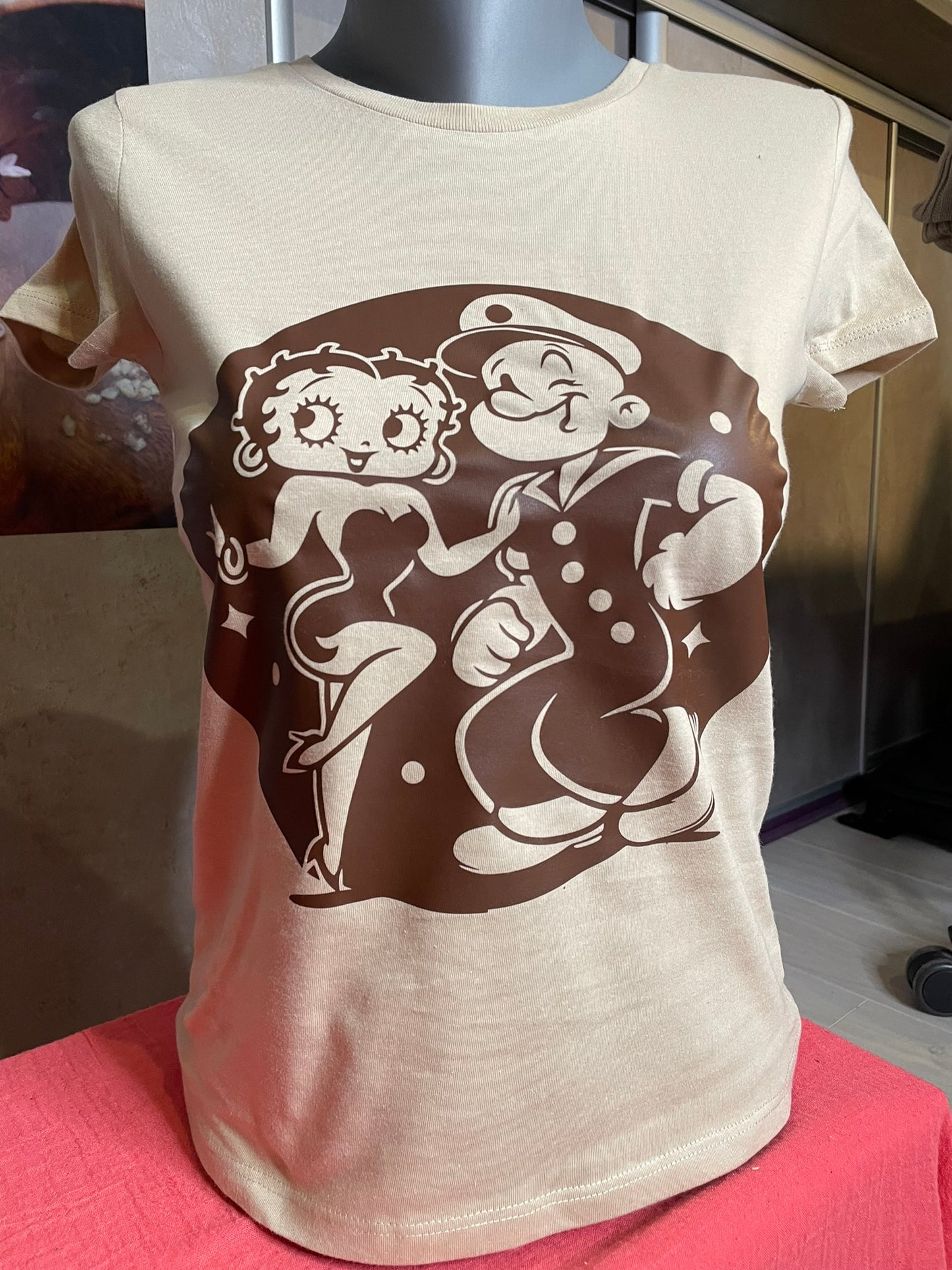 tshirt flocage popeye betty boop