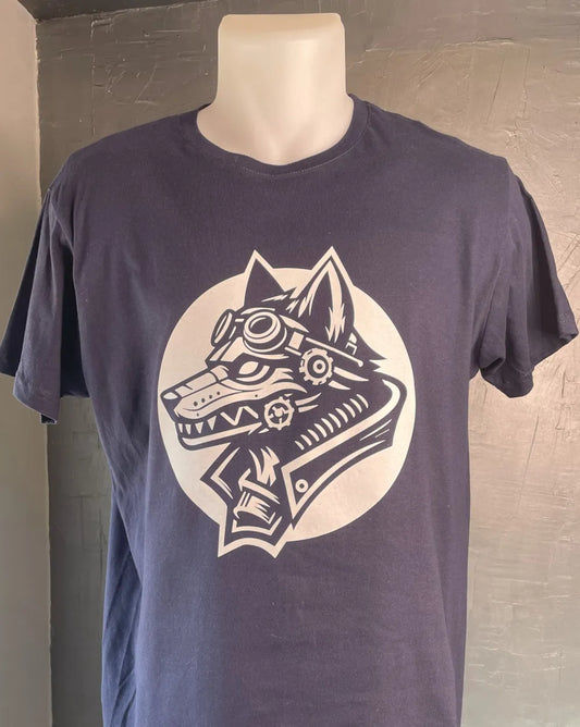 T-shirt Homme avec flocage Loup Steampunk